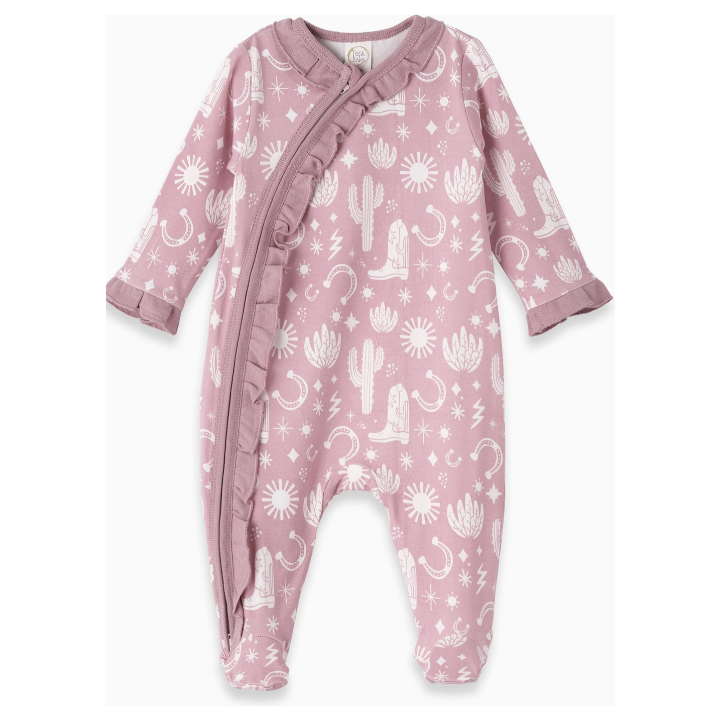 Wild West/Pink Bamboo Zipper Romper