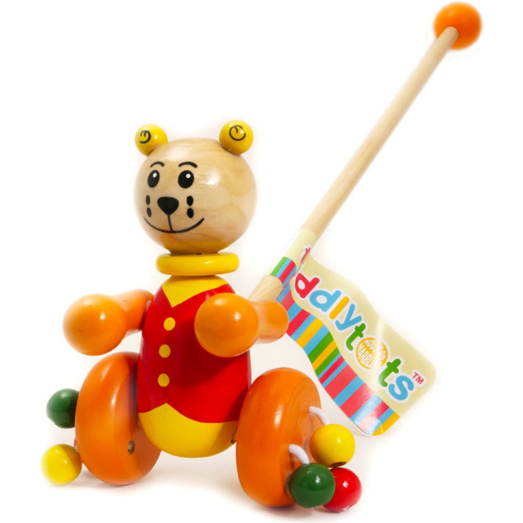 Wooden Push Along Teddy