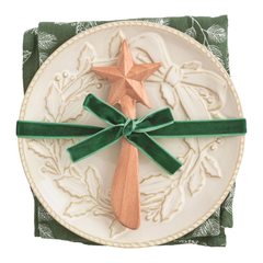 Wreath White Christmas Appetizer Plate Set
