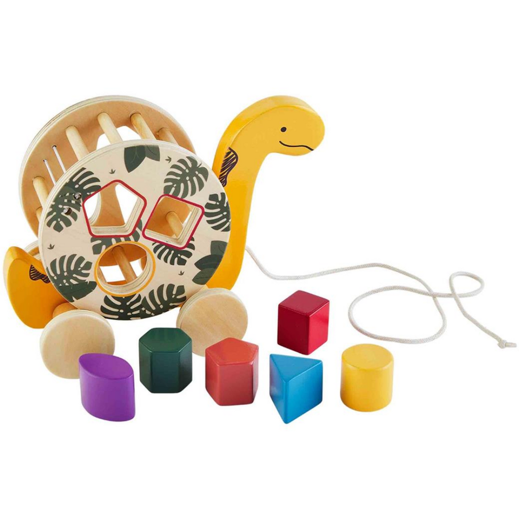 Yellow Wood Dino Shape Sorter