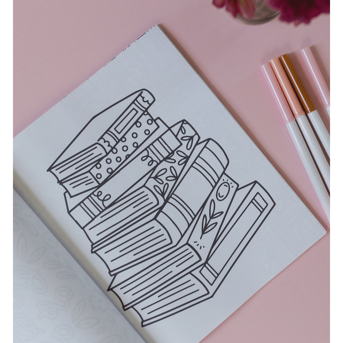 A Coloring Book for Book Lovers - White Farmhouse Flowers