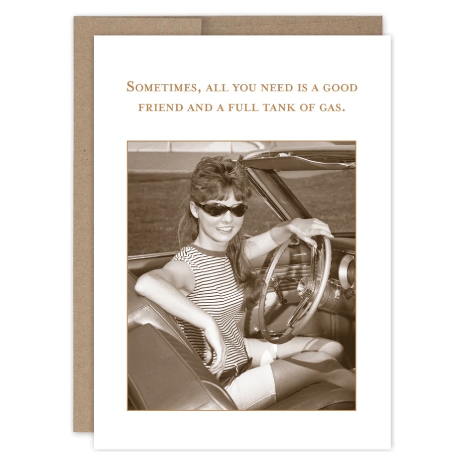 A Full Tank Birthday Card SM763 - White Farmhouse Flowers