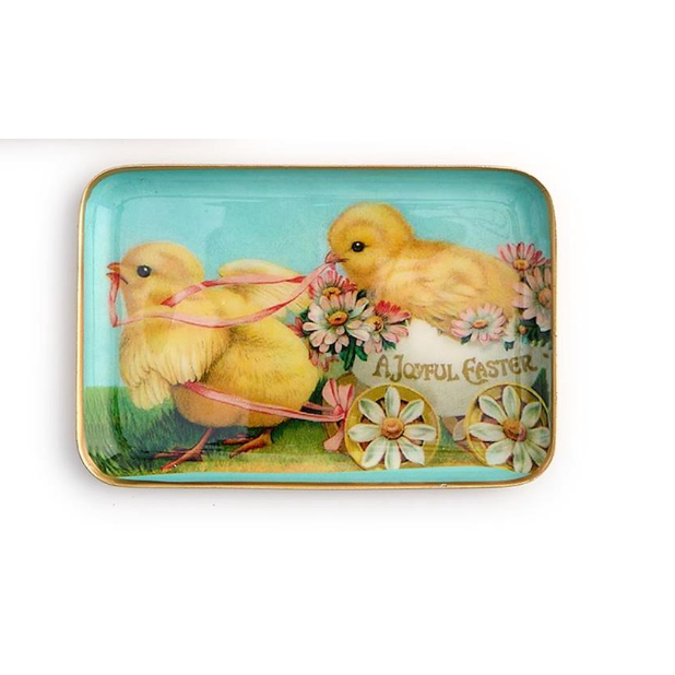 A Joyful Easter Metal Tray - White Farmhouse Flowers