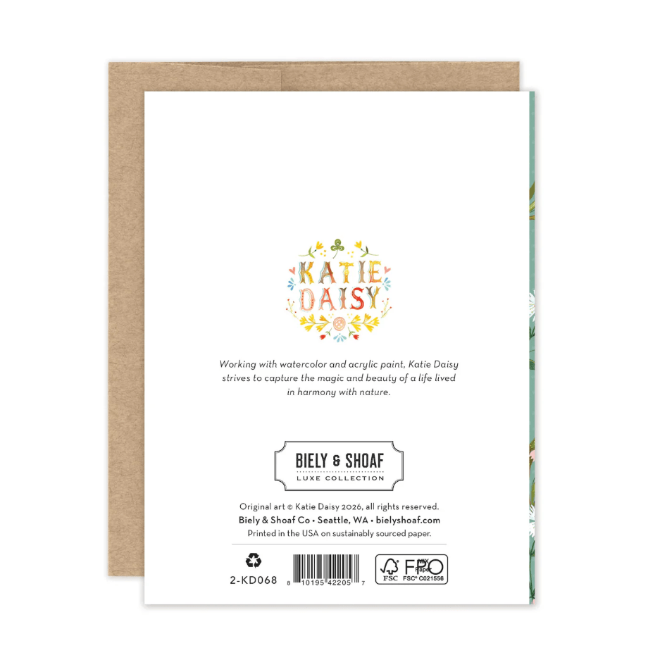 A Year of Wishes Book Stack Birthday Card KD068 - White Farmhouse Flowers