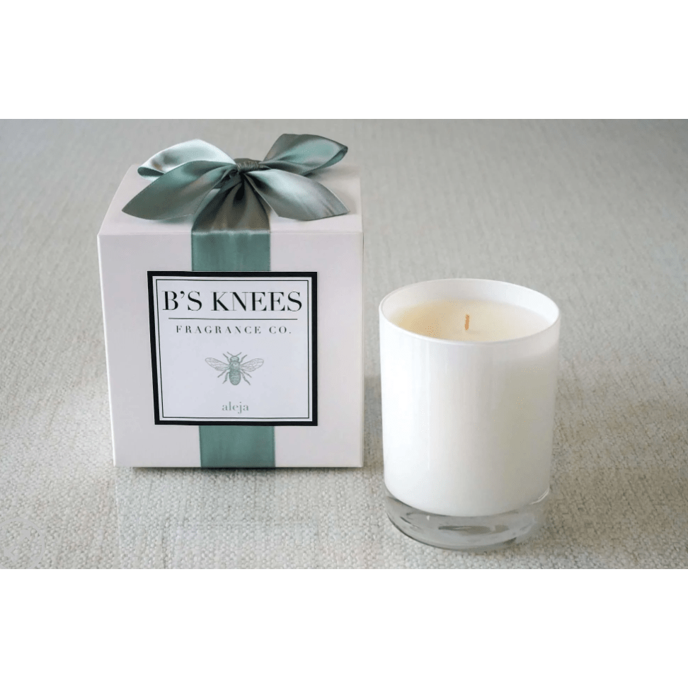 Aleja 1 Wick White Glass Candle - White Farmhouse Flowers