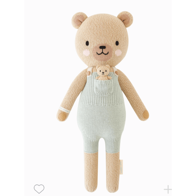 Alexander the Honey Bear (little) 13" - White Farmhouse Flowers