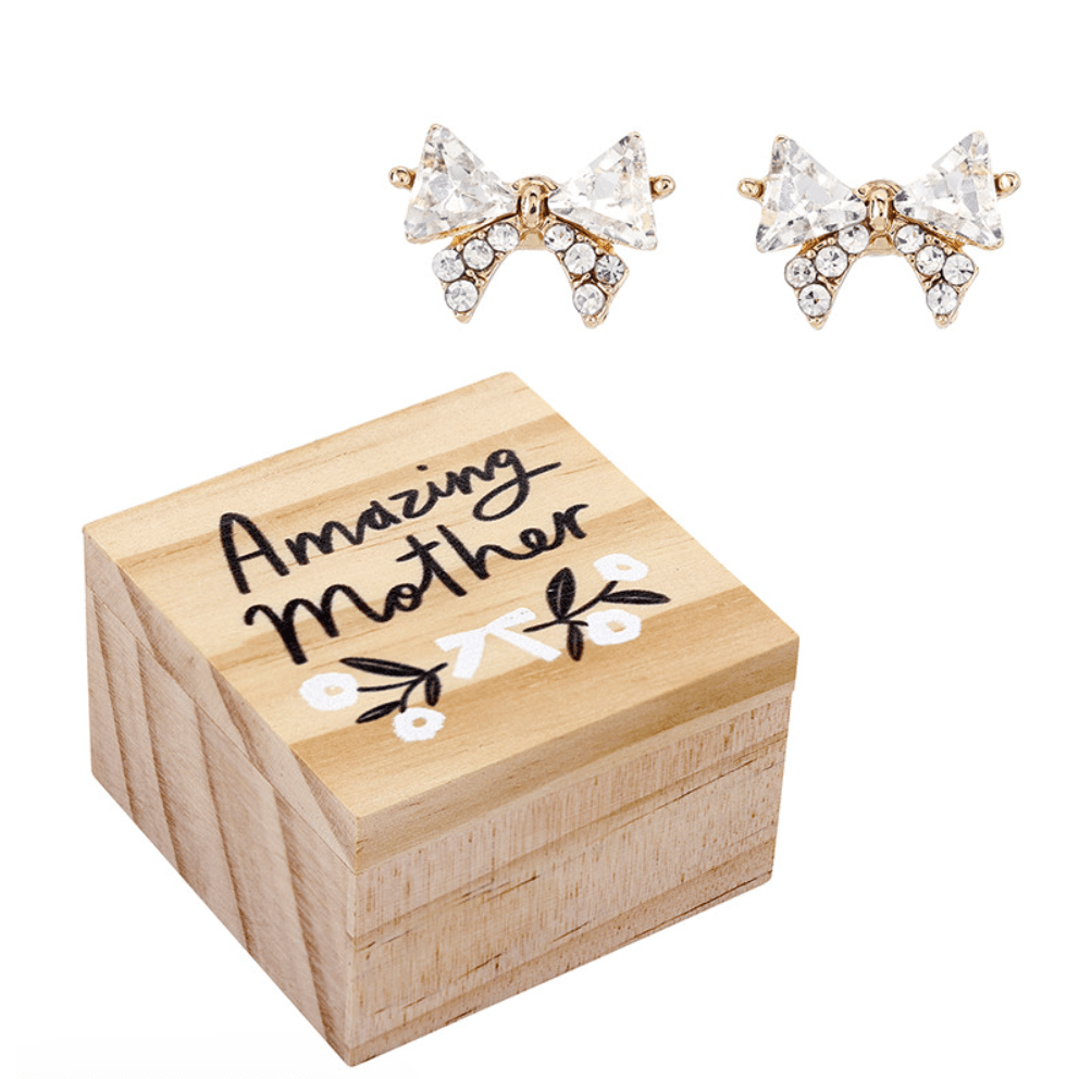 Amazing Mother Bow Earrings - White Farmhouse Flowers