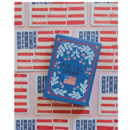 American Flag Books Deck of Playing Cards - White Farmhouse Flowers