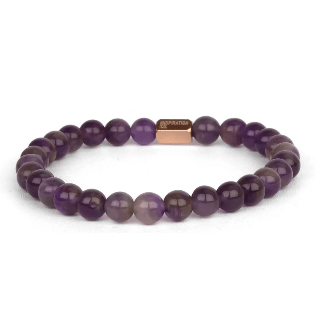 Amethyst Accent Bracelet 6mm - White Farmhouse Flowers