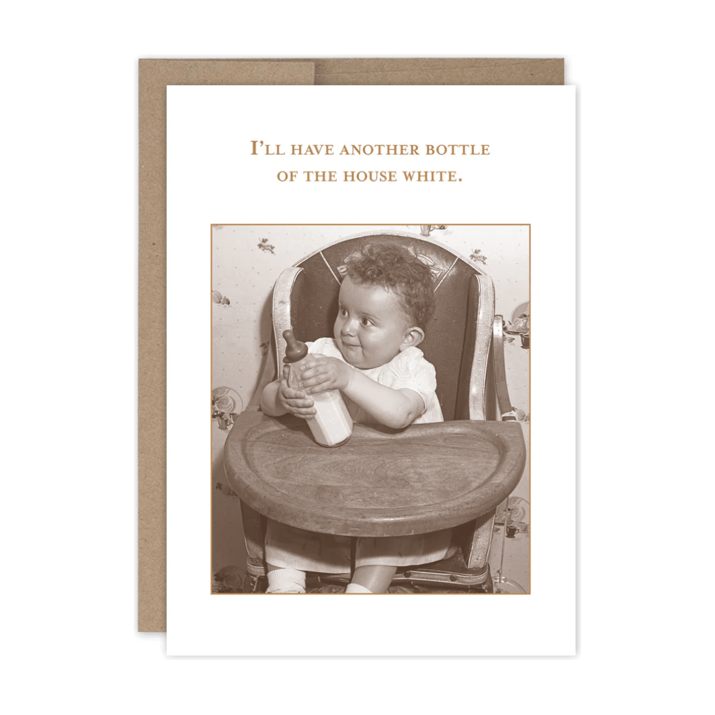 Another Bottle New Baby Card SM748 - White Farmhouse Flowers