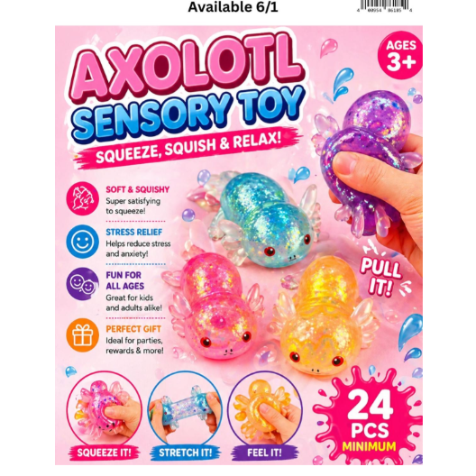 Axolotl Sensory Toy - White Farmhouse Flowers