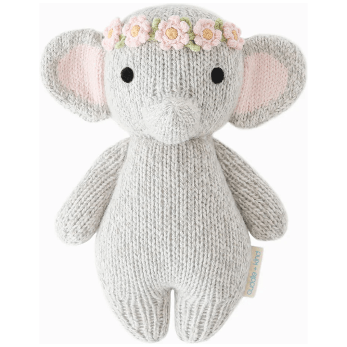 Baby elephant with Blush Flower Crown - White Farmhouse Flowers