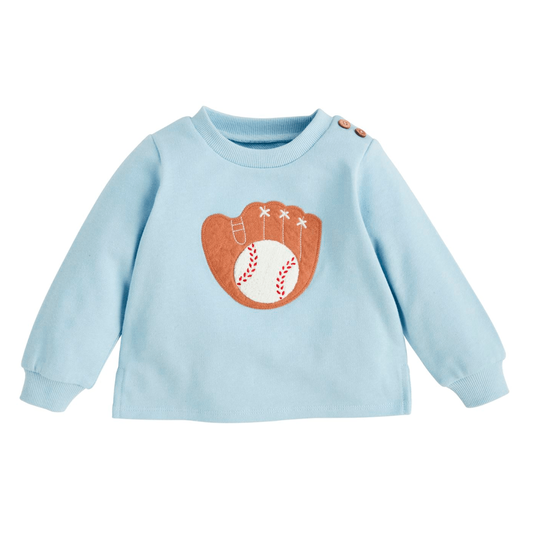 Baseball Applique Pullover Sweater - White Farmhouse Flowers