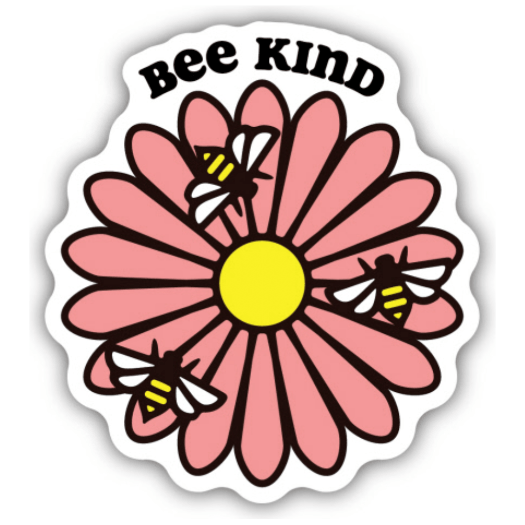 Bee Kind Flower Sticker - White Farmhouse Flowers