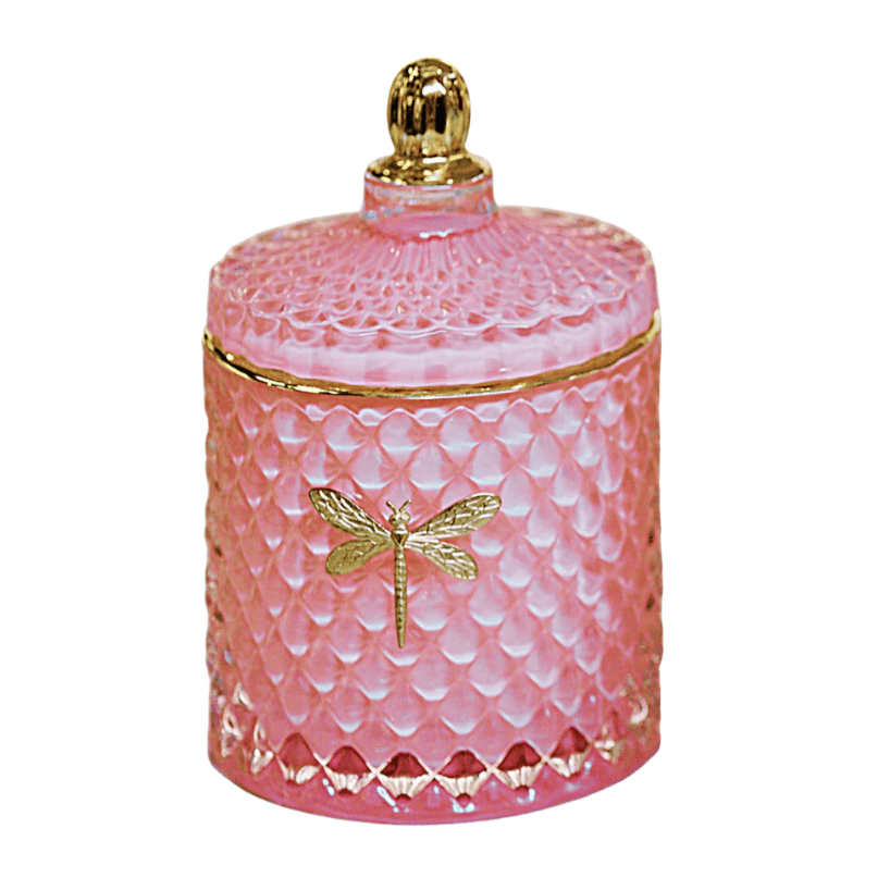 Bella Candle - Blush & Gold - Scent: Sea Salt + Orchid - White Farmhouse Flowers