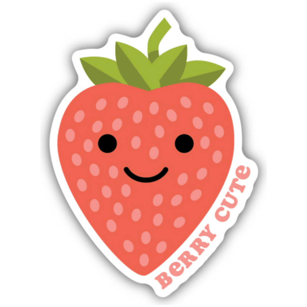 Berry Cute Strawberry Sticker - White Farmhouse Flowers
