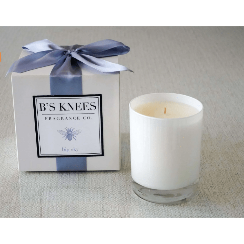 Big Sky 1 Wick White Glass Candle - White Farmhouse Flowers