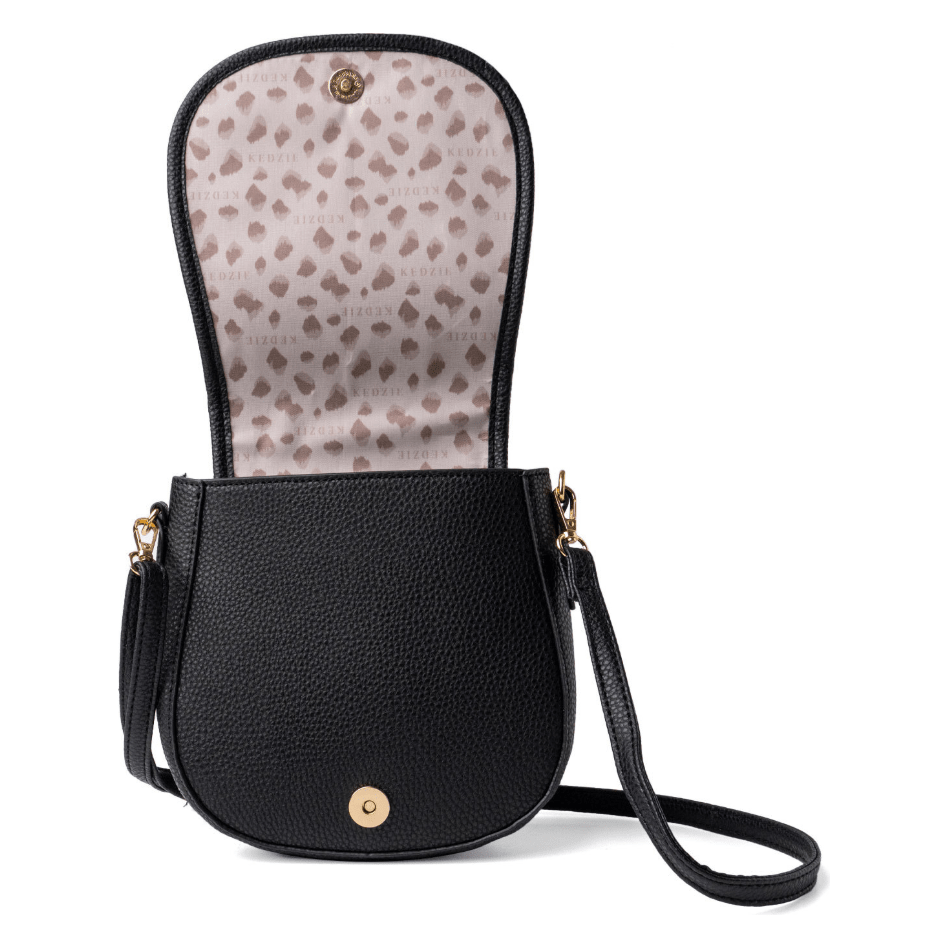Black Sherpa Kedzie Fireside Camden Crossbody - White Farmhouse Flowers