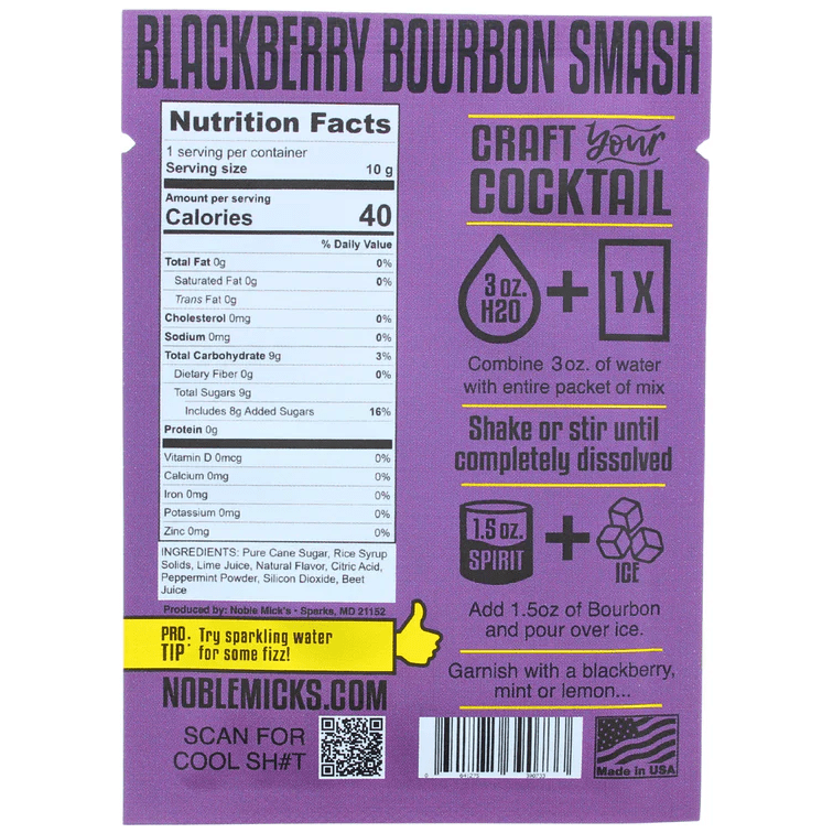 Blackberry Bourbon Smash Single Serve Craft Cocktail - White Farmhouse Flowers