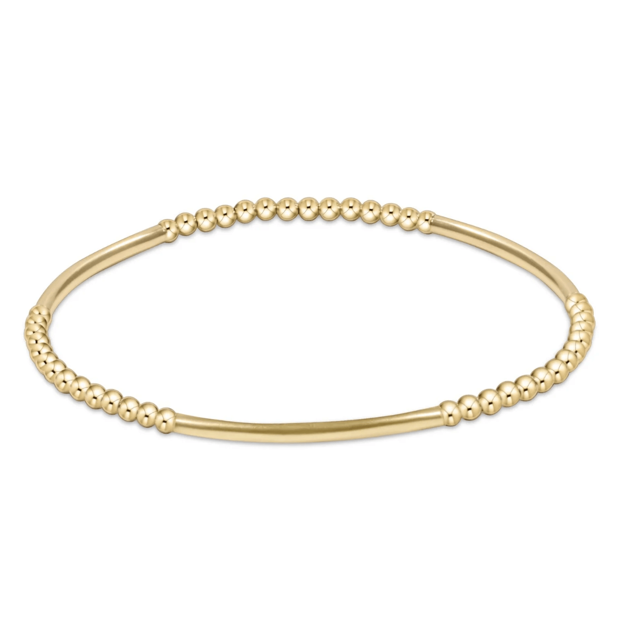 Bliss Bar Gold Pattern 2.5mm Bead Bracelet - Gold - White Farmhouse Flowers