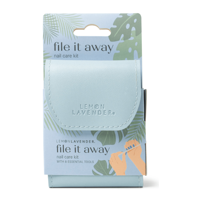 Blue File it Away Nail Care Kit - White Farmhouse Flowers