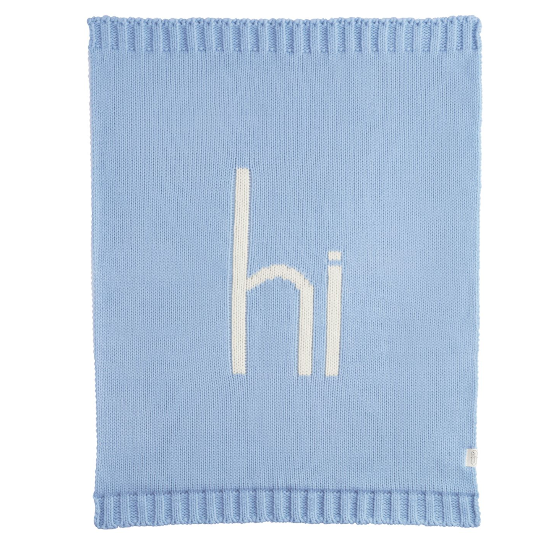 Blue Hi Baby Blanket