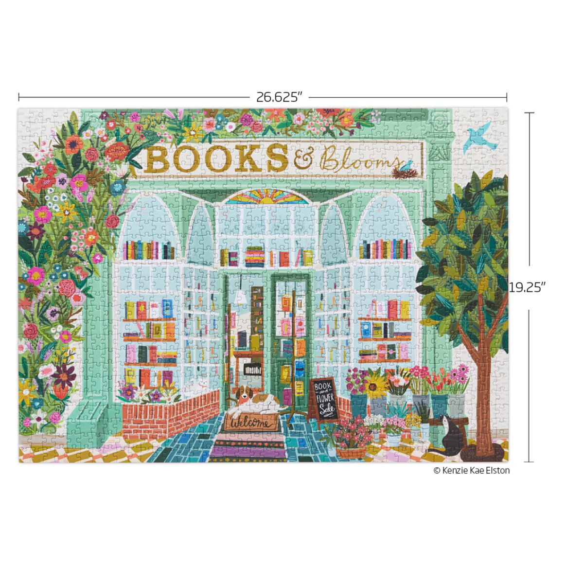 Books and Blooms 1,000 Piece Puzzle - White Farmhouse Flowers