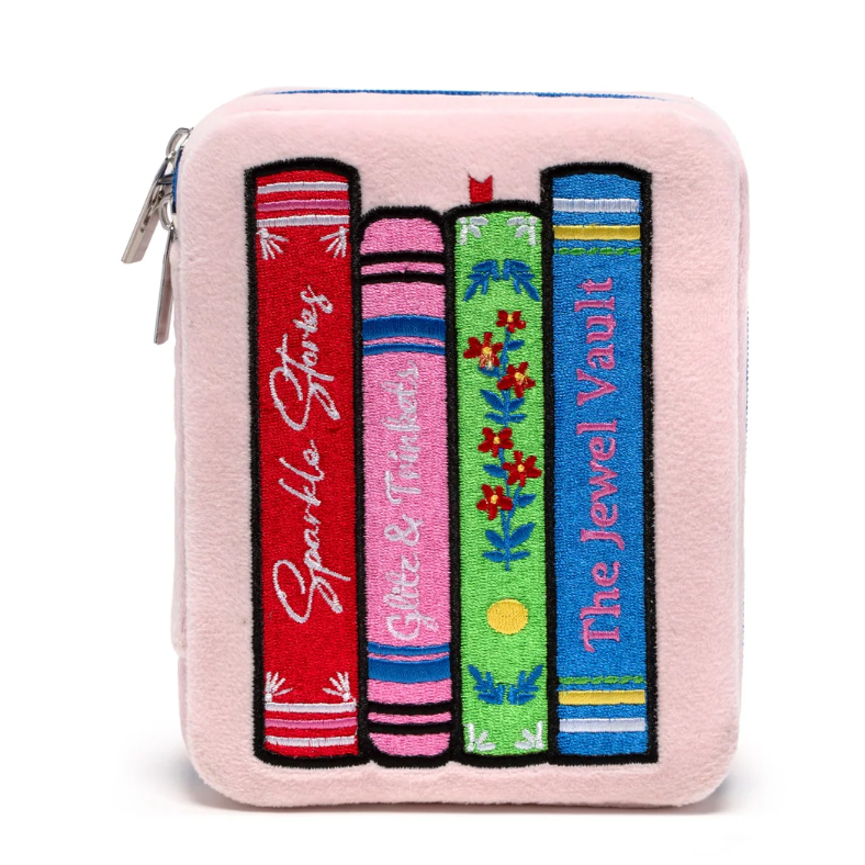 Books Jewelry Zip Case - White Farmhouse Flowers