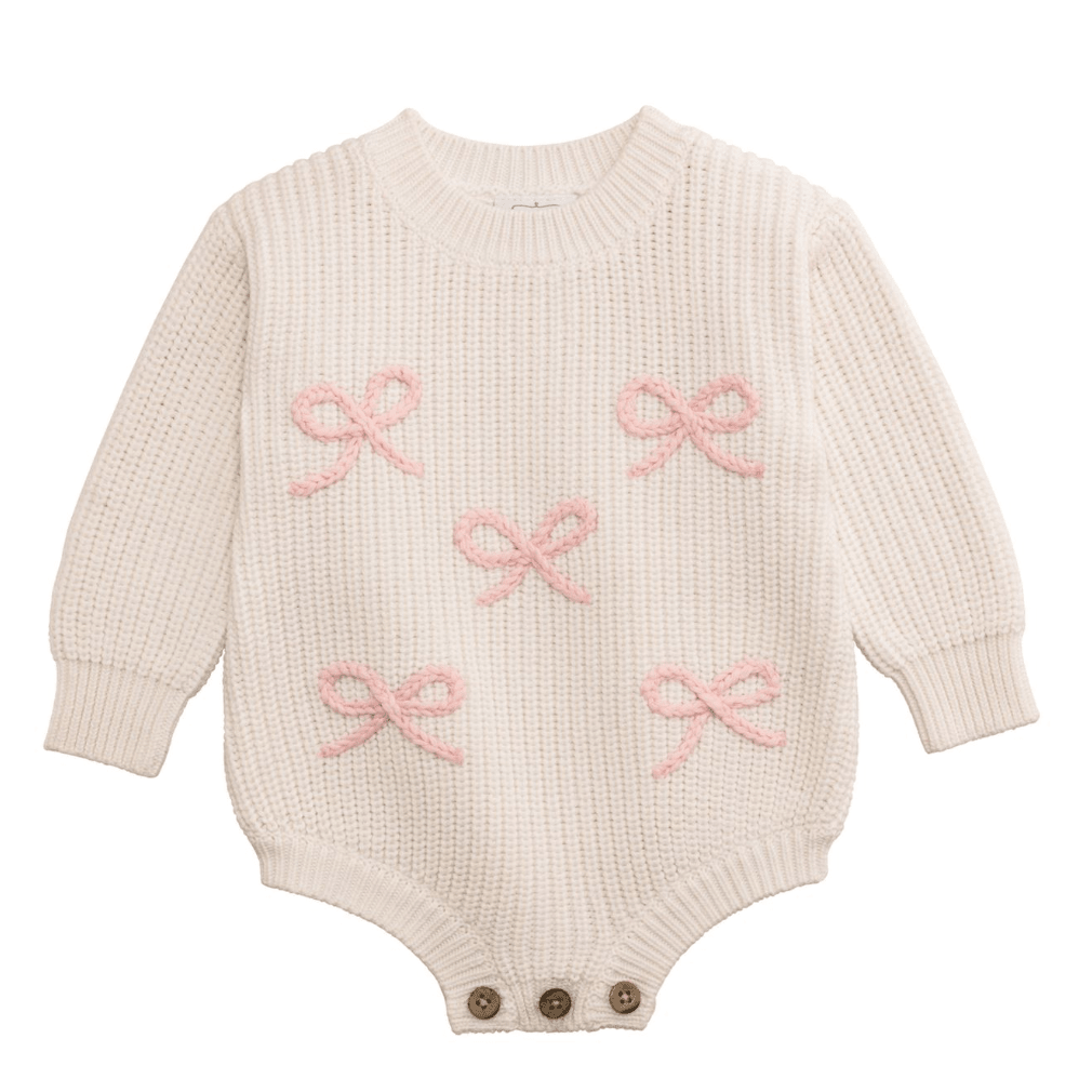 Bow Sweater Bubble - White Farmhouse Flowers