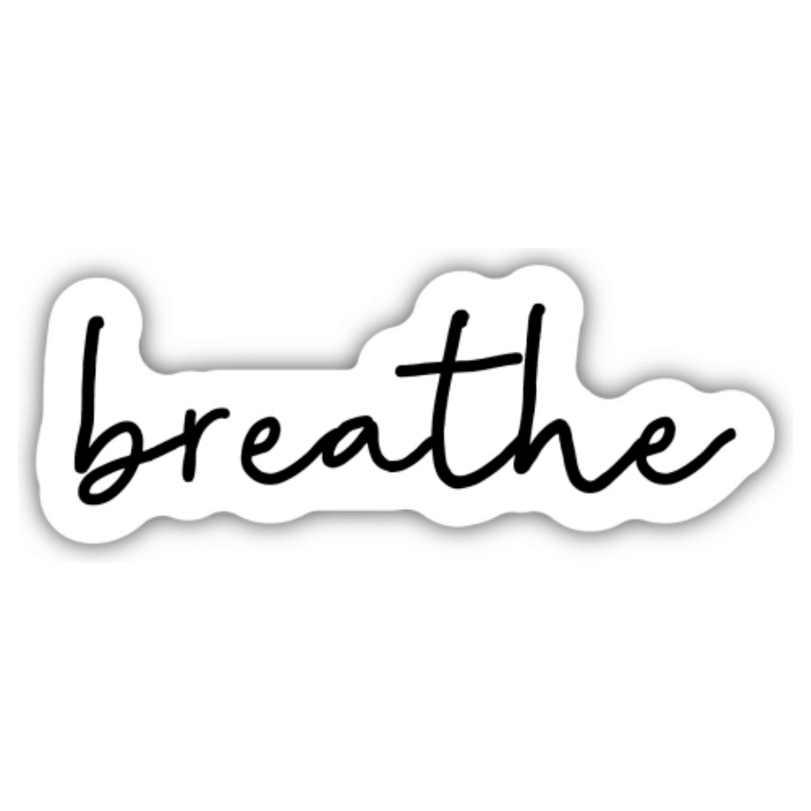 Breathe Sticker - White Farmhouse Flowers