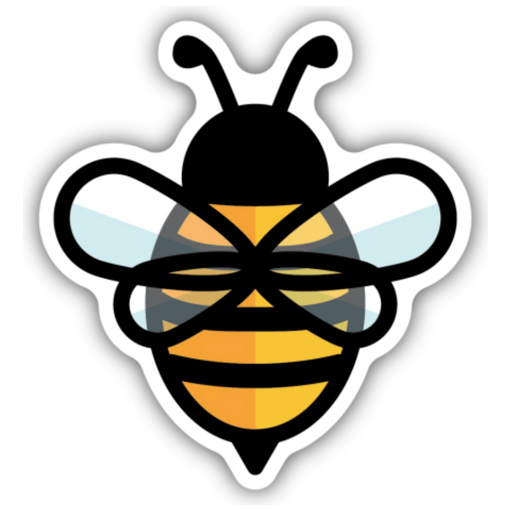 Bumble Bee Sticker - White Farmhouse Flowers