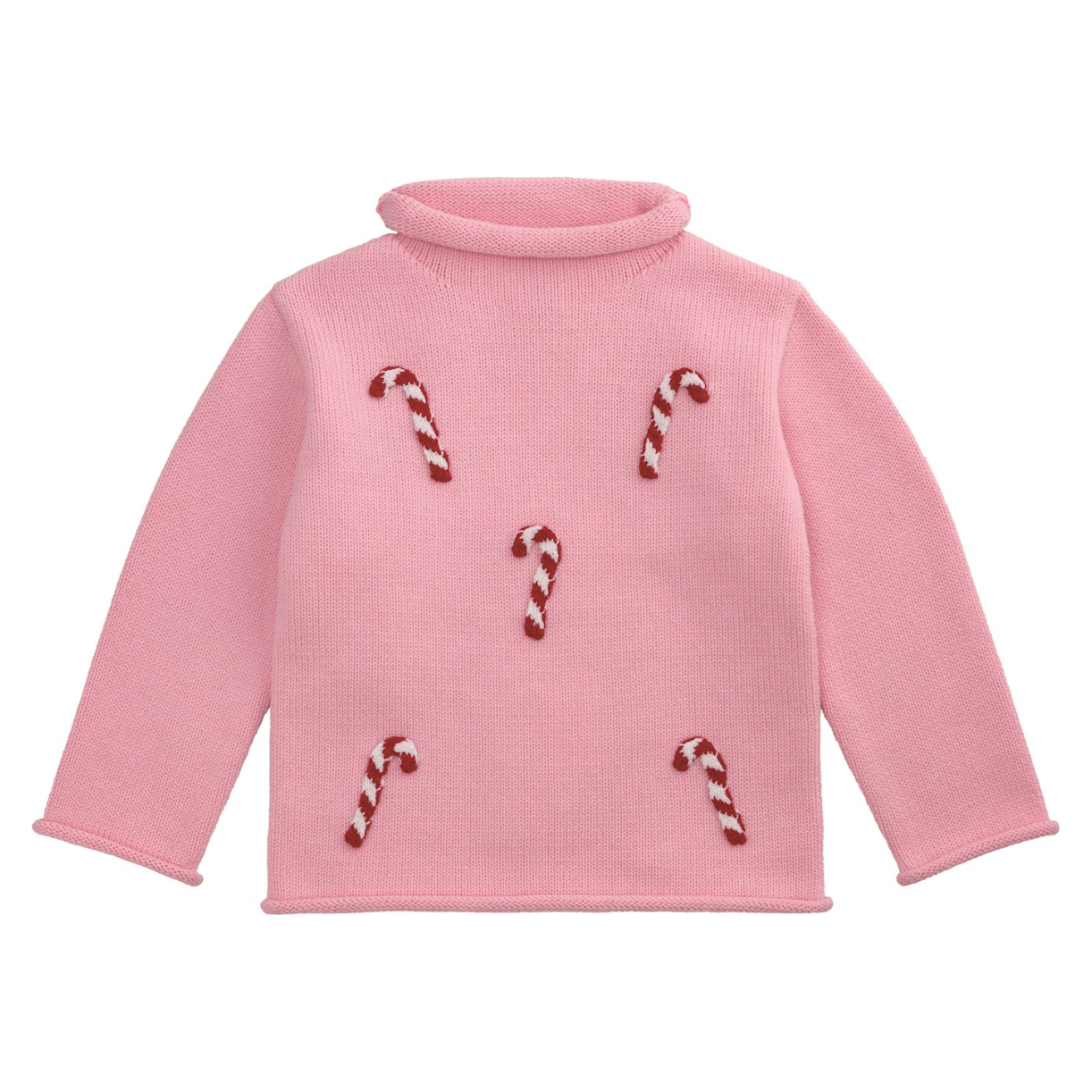 Candy Cane Rollneck Sweater for Toddlers - White Farmhouse Flowers