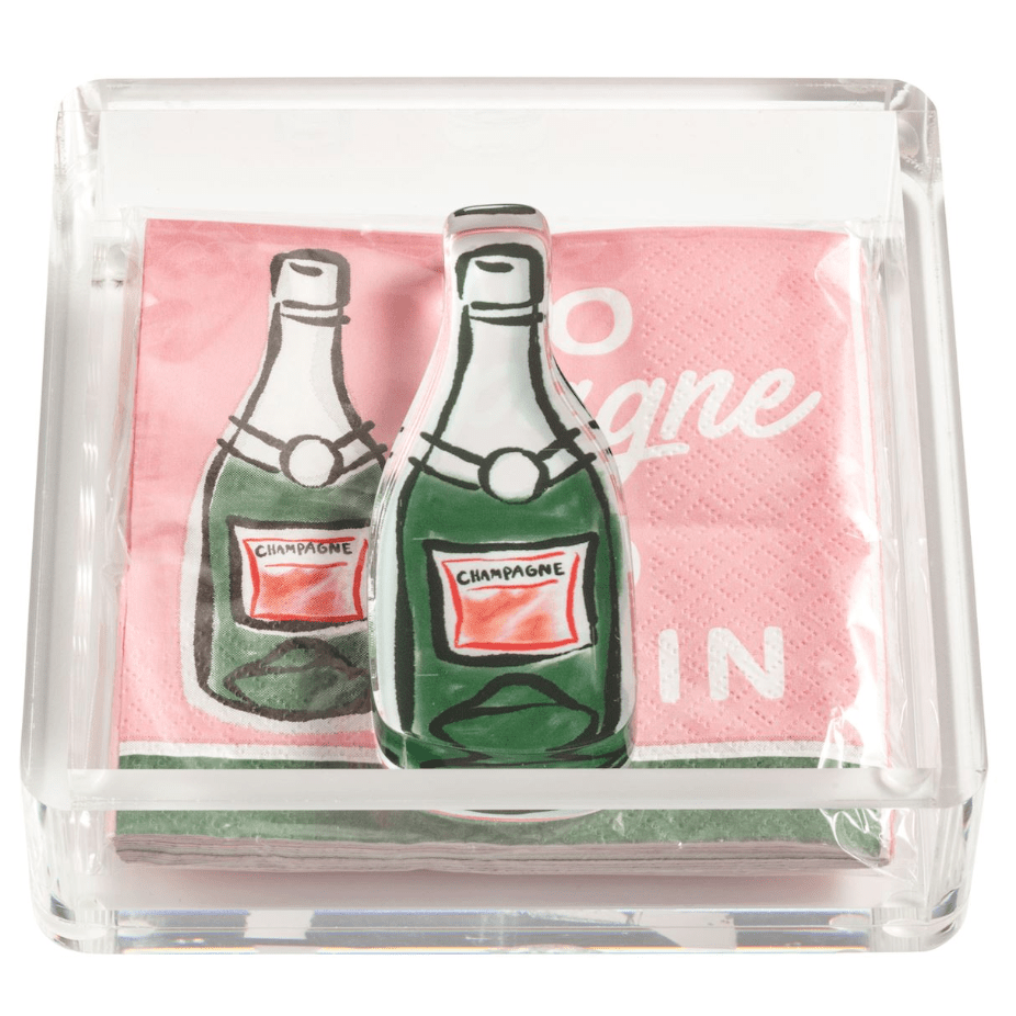 Champagne Napkin Weight Set - White Farmhouse Flowers