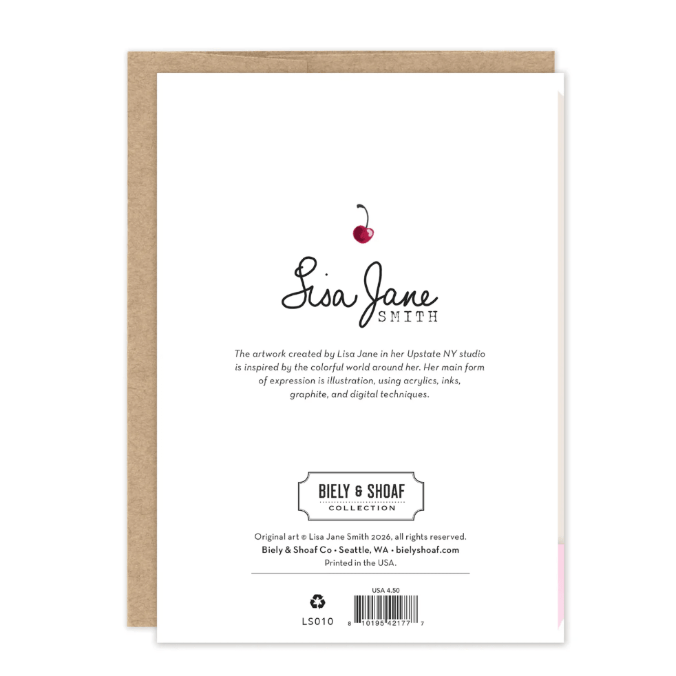 Cherry Cake Birthday Card LS010 - White Farmhouse Flowers