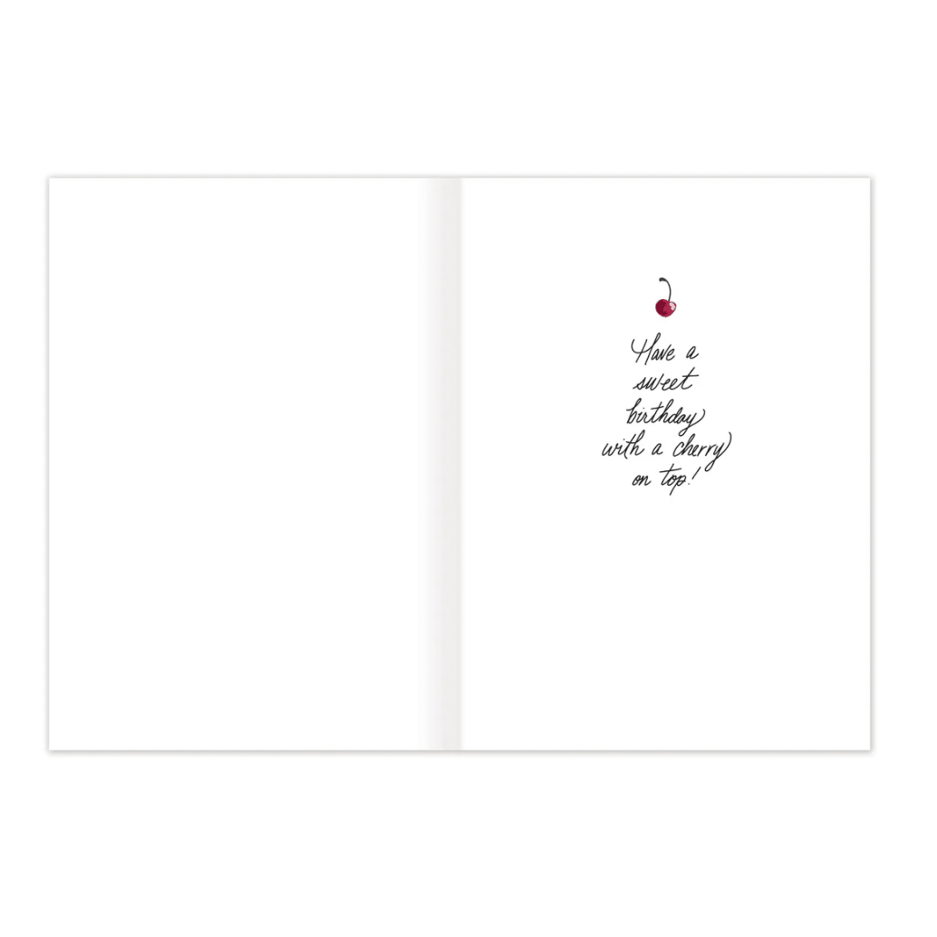 Cherry Cake Birthday Card LS010 - White Farmhouse Flowers