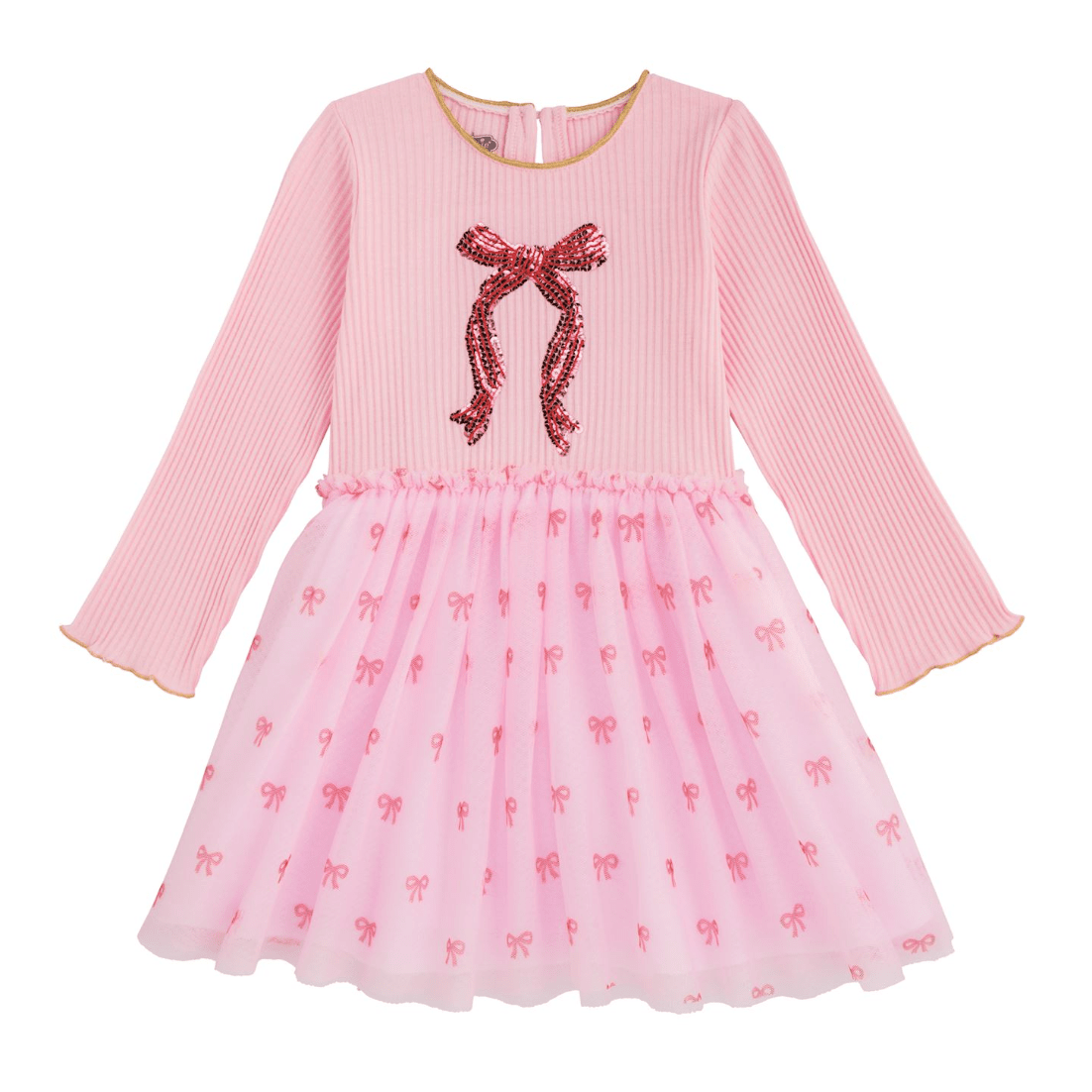 Christmas Bow Tutu Dress - White Farmhouse Flowers