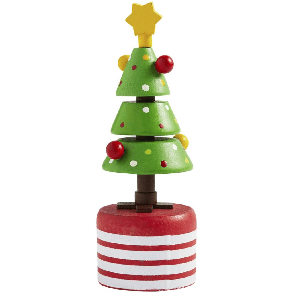Christmas Tree Collapsing Toy - White Farmhouse Flowers