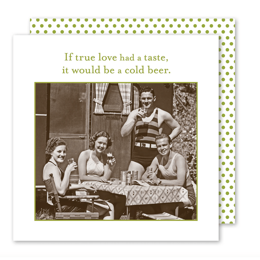 Cold Beer Beverage Napkins - White Farmhouse Flowers