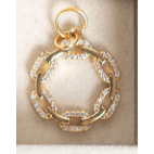 Crystal Chain Scarf Charm - White Farmhouse Flowers