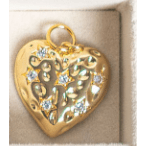 Crystal Heart Scarf Charm - White Farmhouse Flowers