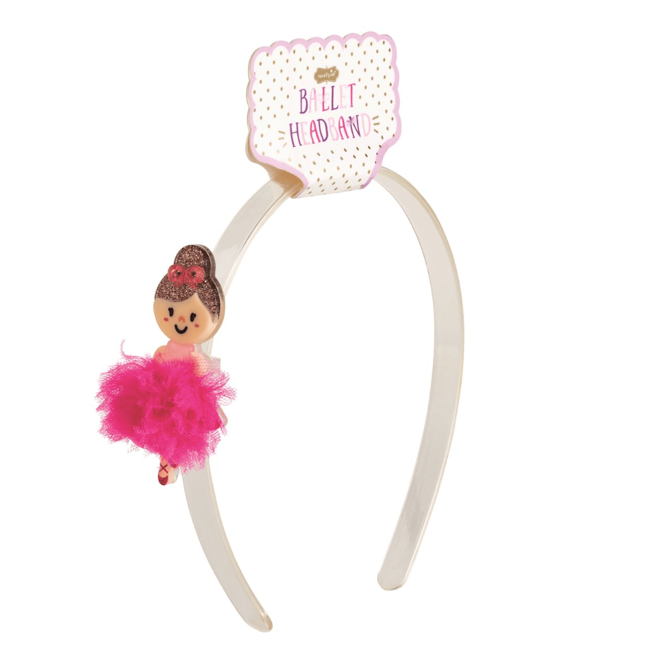 Dark Pink Ballet Headband - White Farmhouse Flowers