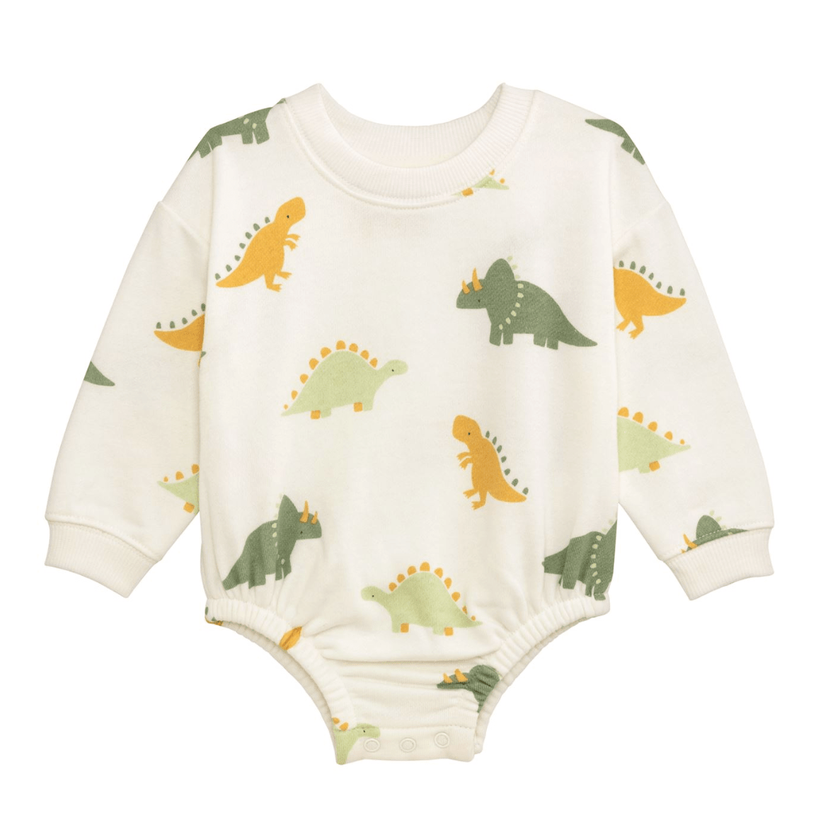 Dino Sweatshirt Bubble - White Farmhouse Flowers