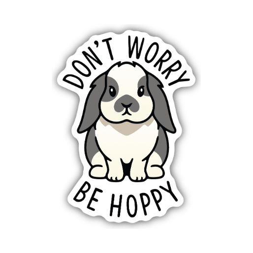 Don't Worry Be Hoppy Sticker - White Farmhouse Flowers