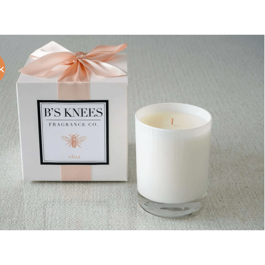 Eliza 1 Wick White Glass Candle - White Farmhouse Flowers
