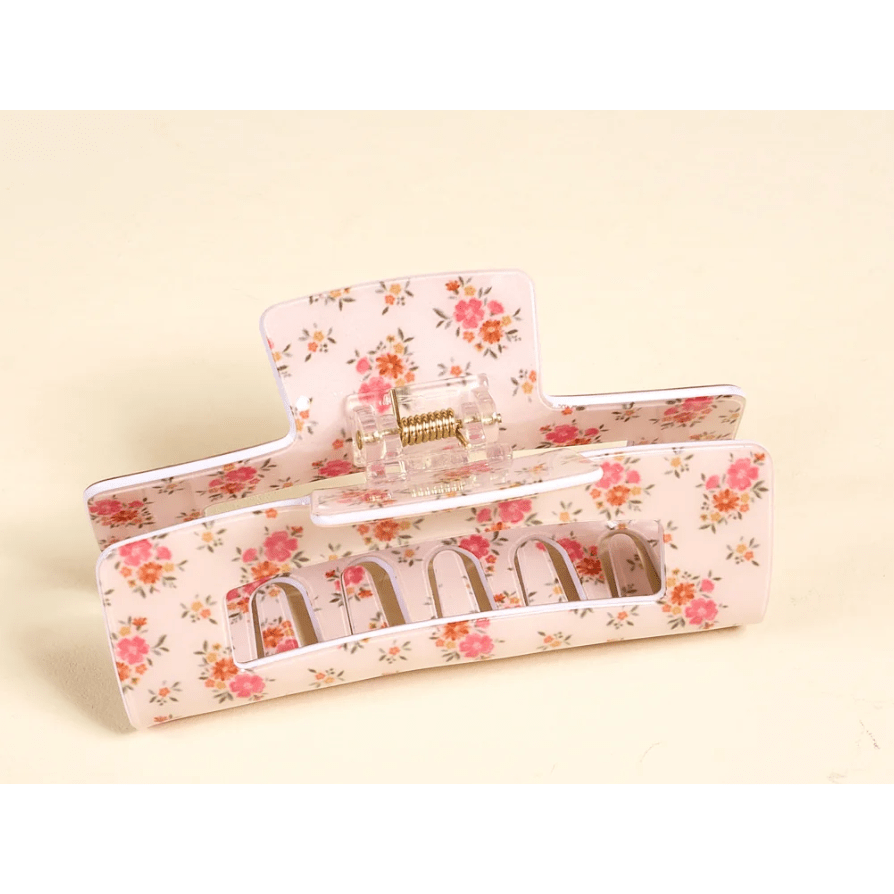 Endless Daydream Cream Claw Clip - White Farmhouse Flowers