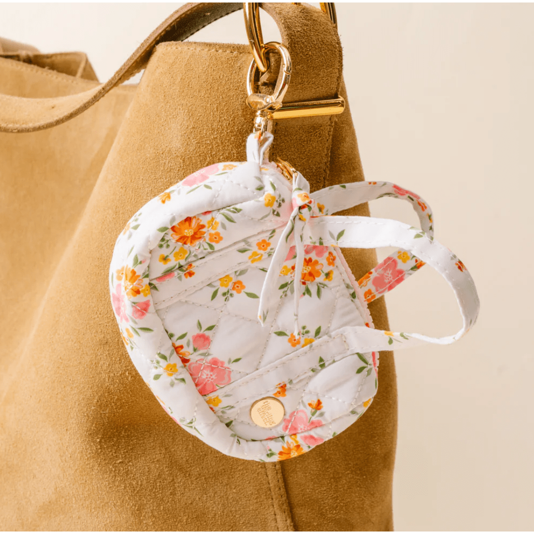 Endless Daydream Cream Itty Bitty Duffle Bag Charm - White Farmhouse Flowers
