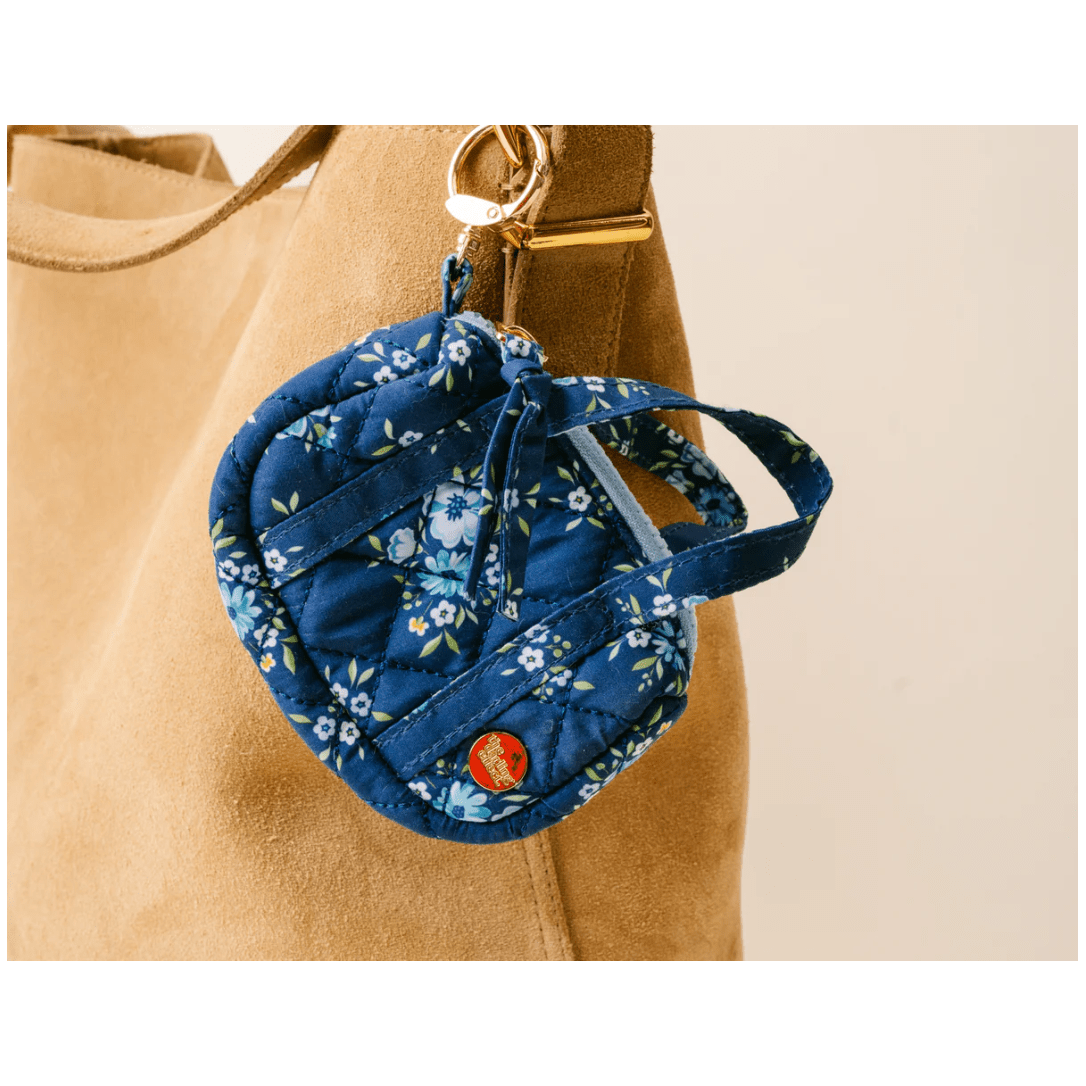 Endless Dream Navy Itty Bitty Duffle Bag Charm - White Farmhouse Flowers