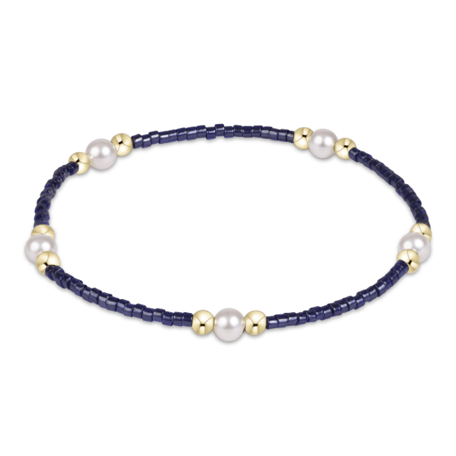 eNewton Hope Purpose Pearl Navy - White Farmhouse Flowers