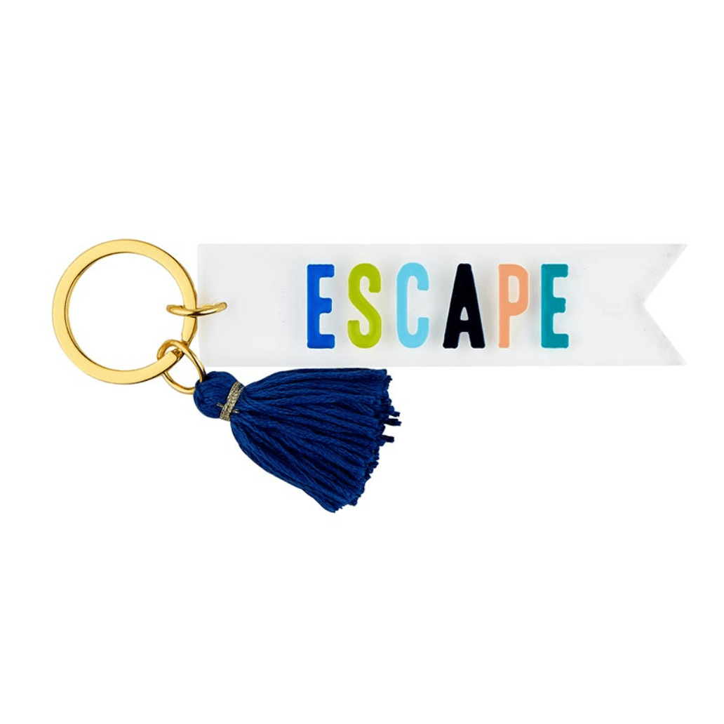 Escape Acrylic Keychain - White Farmhouse Flowers