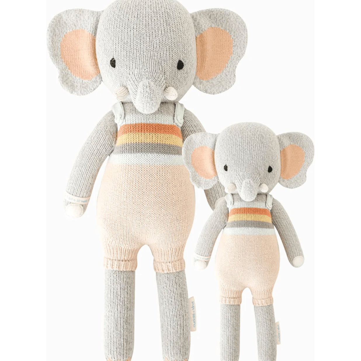 Evan the Elephant (little) 13" - White Farmhouse Flowers